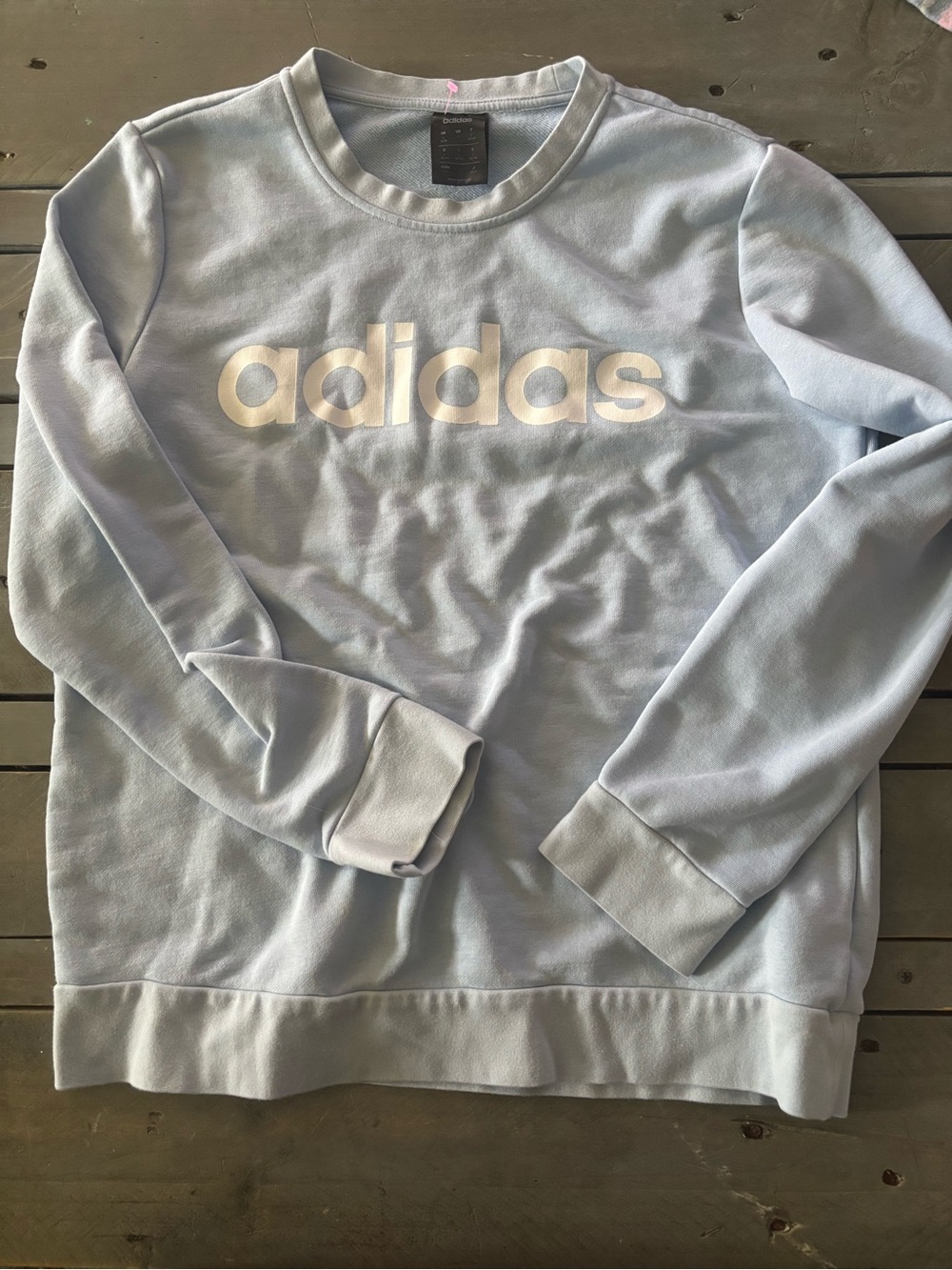 adidas Light Blue Logo Sweatshirt Size Large